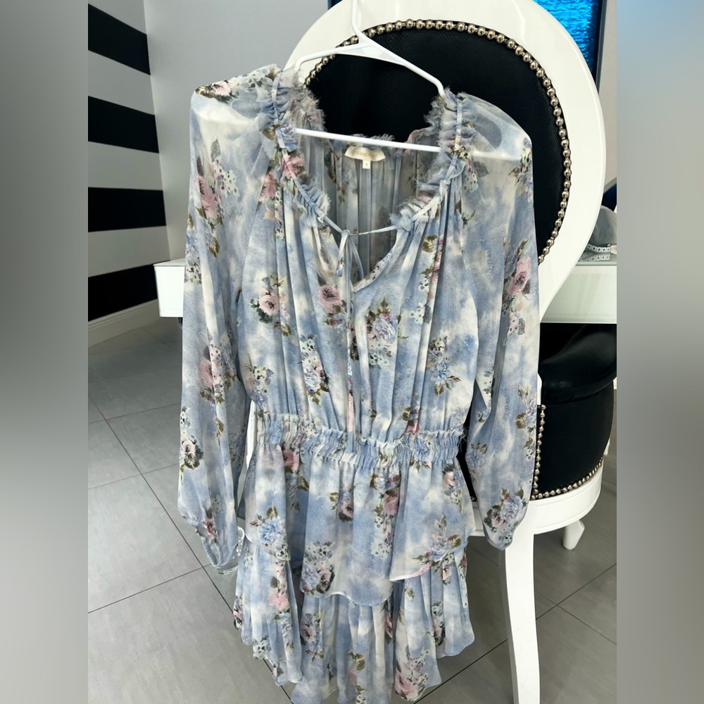 LoveShackFancy Popover Silk Dress raw edges size S New condition